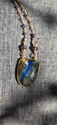 Image 3 of The Athena Labradorite and Amethyst Necklace