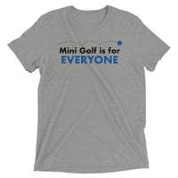 Mini Golf is for Everyone (original blue) short sleeve t-shirt
