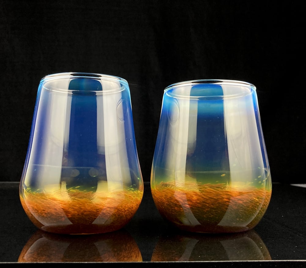 Image of Frit Tumbler - Blue Exotic set no.1