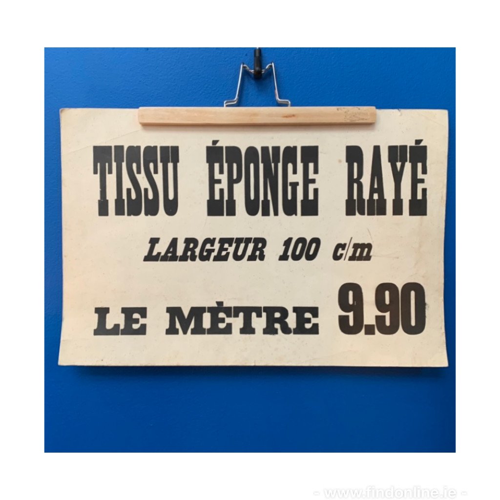 French hand printed shop sign