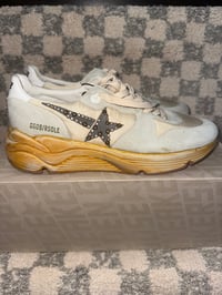Image 1 of Golden Goose Running Sole Blue/Tan with Studs 