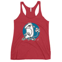 Image 3 of Women's Racerback Bird and Flower (Blue)