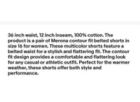 Image 5 of New Sz 16 Merona Contour Fit Belted Shorts #975*12