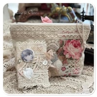 Image 2 of French style sewing zipper purse and needle book seam binding ribbon and lace