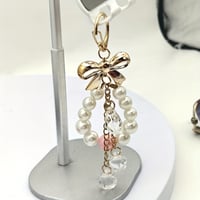 Image 15 of Elegant Bow Pearl Keychain with Crystal Drops - Perfect Gift for Her - Valentine's Day or Anytime - 