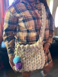 Image 4 of Medium TAVI Chunky Hand-knitted Purse 