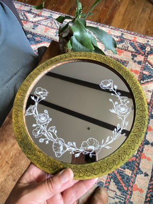 Image of Engraved Mirror - Poppy