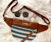 Image 1 of Teal & gray zigzag crossbody 