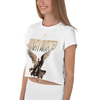 Image 3 of Women DIVINELY PROTECTED All-Over Print Crop Tee