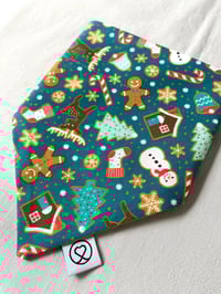 Image 3 of I Believe in Santa Paws / Xmas Gingerbread Reversible Bandana 