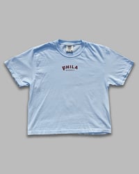 Image 2 of Women's Cropped 'Dollar Dog' Shirt (Baby Blue)