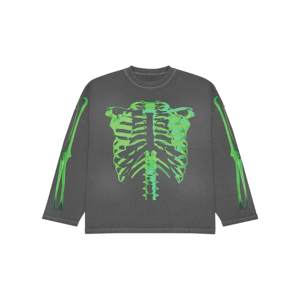 RTTO "Bones" Long Sleeve Tee in Washed Grey