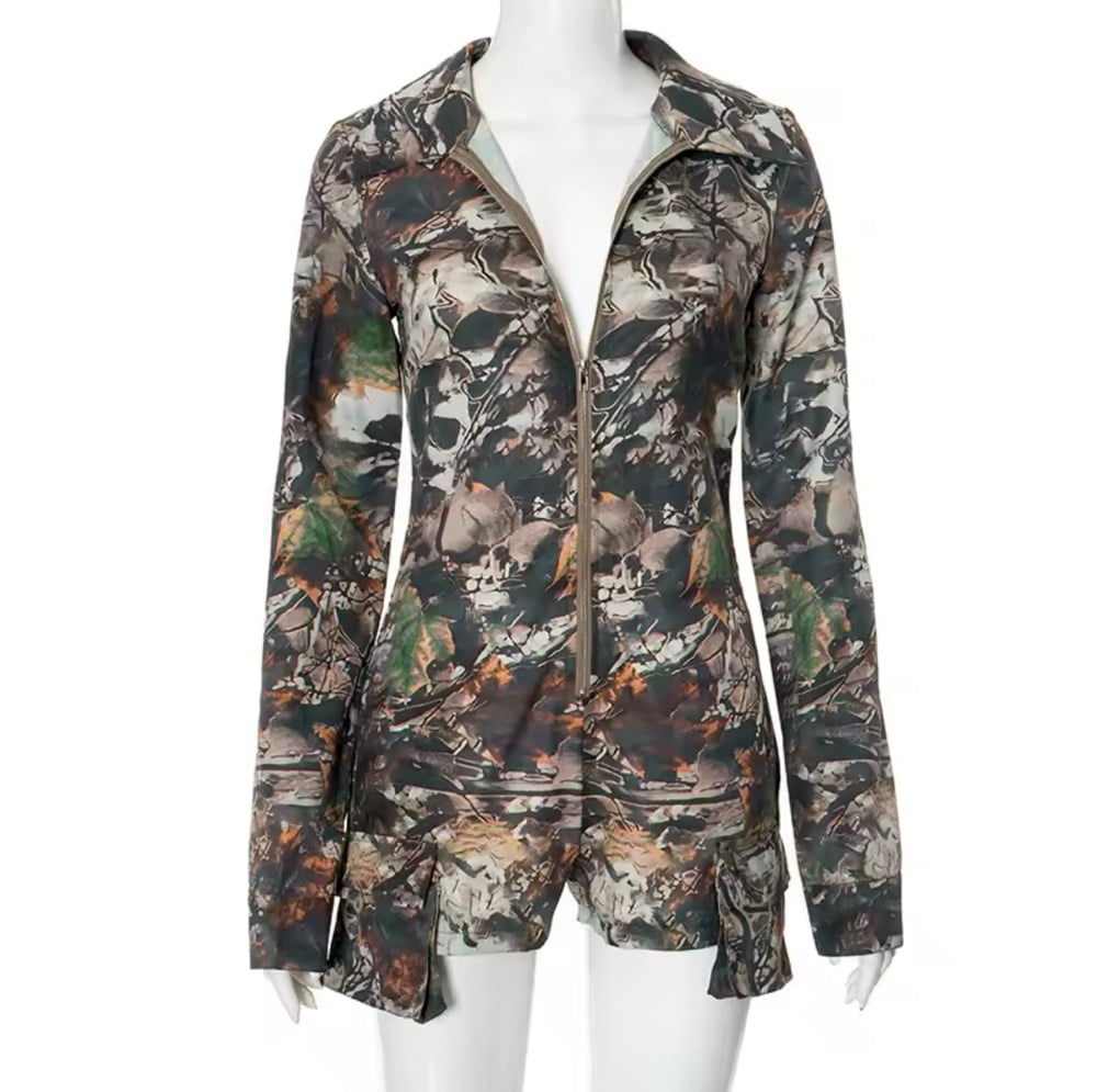 Image of Army Shorts Romper