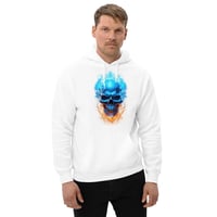 Image 1 of Blue Flaming skull Unisex Hoodie