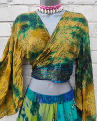 Image 2 of Wanderlust Stevie top Turquoise and yellow gold throughout