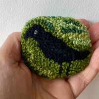 Image 3 of Crow in spring - brooch
