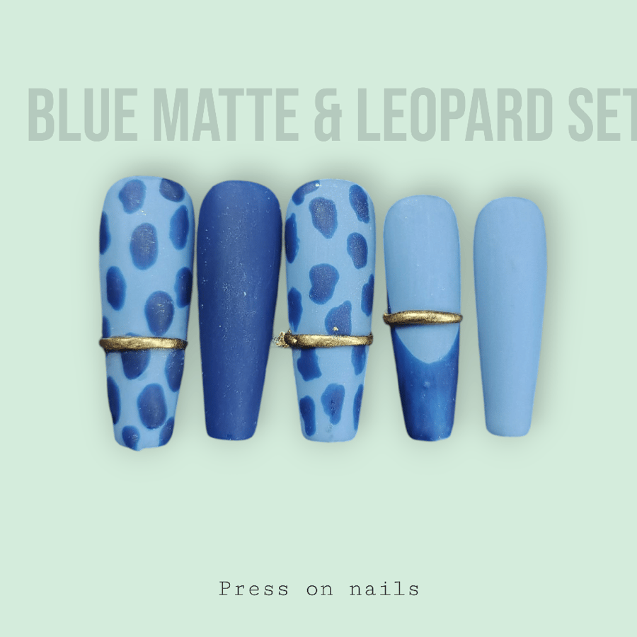 Image of Blue Matte & Leopard Set
