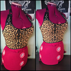 Image of studded leopard top MEDIUM