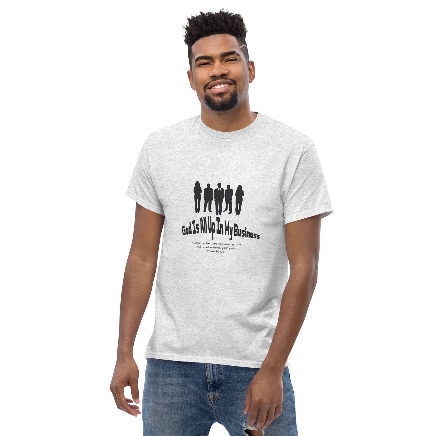 Image of Ash Grey Unisex Tee God Is All Up in My Business