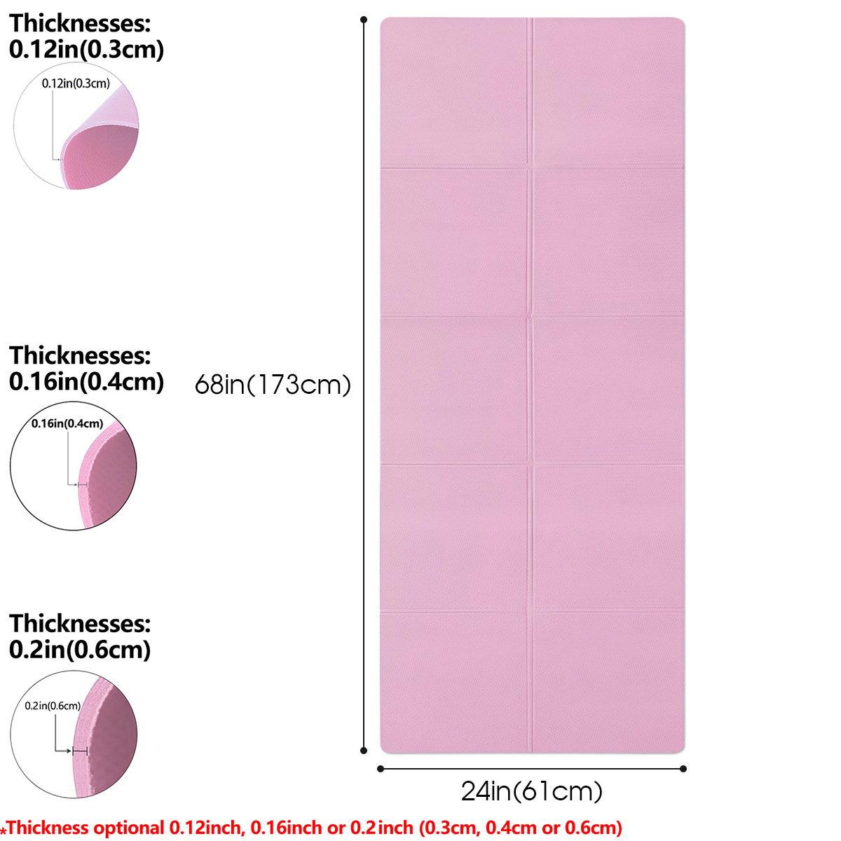 Image of Yoga Mat Pilates Fitness Mat 3/4/6mm Thicknes Non Slip Yoga Cushion Travel Fitness Exercise Pad for 
