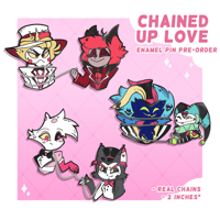 Image 1 of PRE-ORDER Hazbin/Helluva chain enamel pins