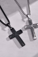 Image 2 of “Salvation” Black Cross Pendant & Chain 
