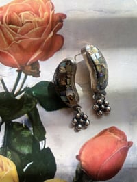 Abalone Crescent Flower Studs