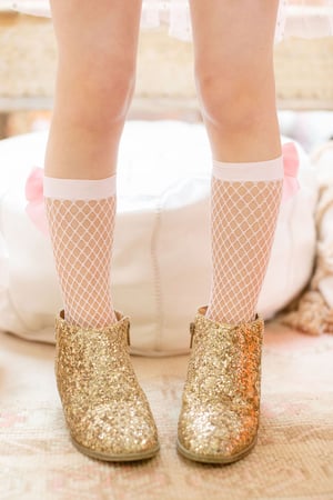 Image of Pastel Fishnet Socks with Bows 