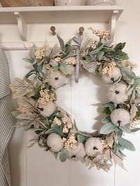 Image 1 of Classic pumpkin & foliage wreath 