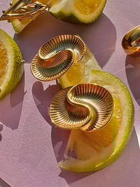 Image 1 of LARGE SPIRAL STUD EARRINGS 