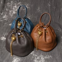 Image 3 of RF Genuine Leather Women's Crossbody Bucket Bag 
