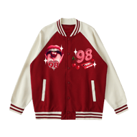 Image 1 of ASH RED LOVE VARSITY JACKET 