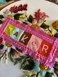 Image 4 of 8” ‘Maker’ letters floral hoop
