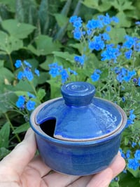 Image 2 of Blue glazed seasoning lidded pot