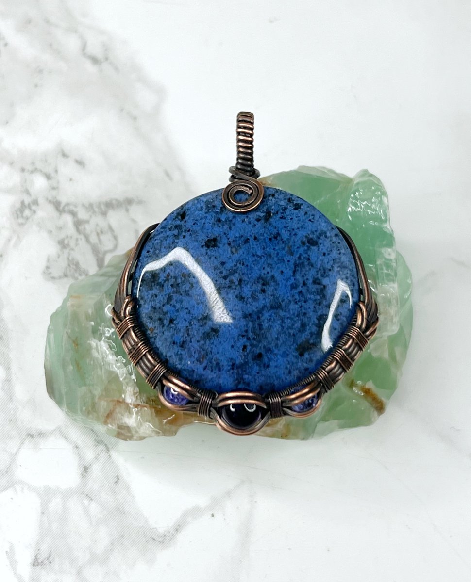 dumortierite pendant with amethyst and tanzanite the peculiar pisces