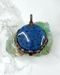 dumortierite pendant with amethyst and tanzanite