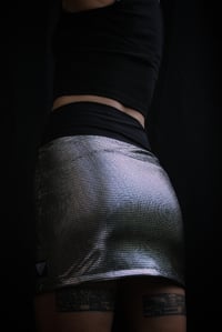 Image 4 of TYRA skirt, silver disco 