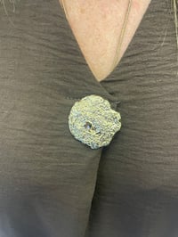 Image 3 of Cap Frill Sleeve Gold Button Brooch Top 
