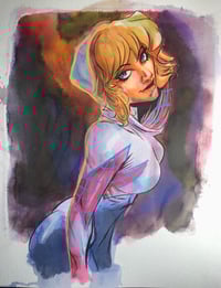 Image 1 of Galaxy con Spider-Gwen Watercolor Commission