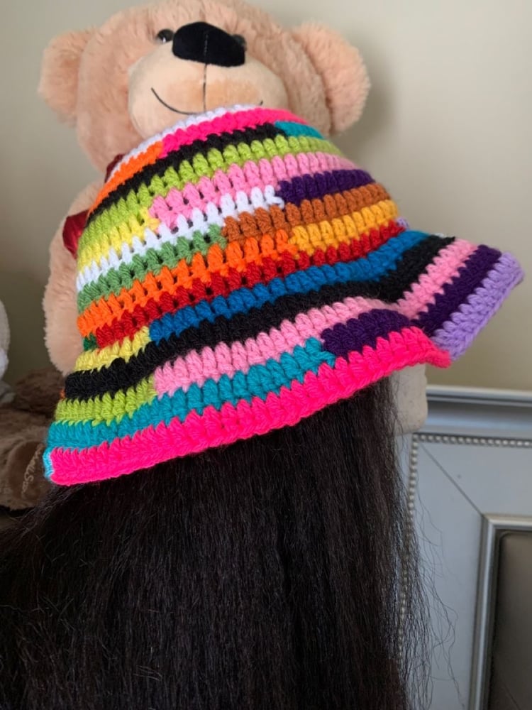Image of Scrap yarn bucket hat