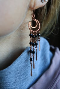Image 2 of Copper + Black Onyx Moon Chandeliers