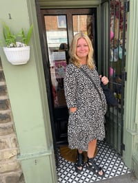 Image 2 of COCO - cocoon dress with pockets; non-stretch fabrics. 