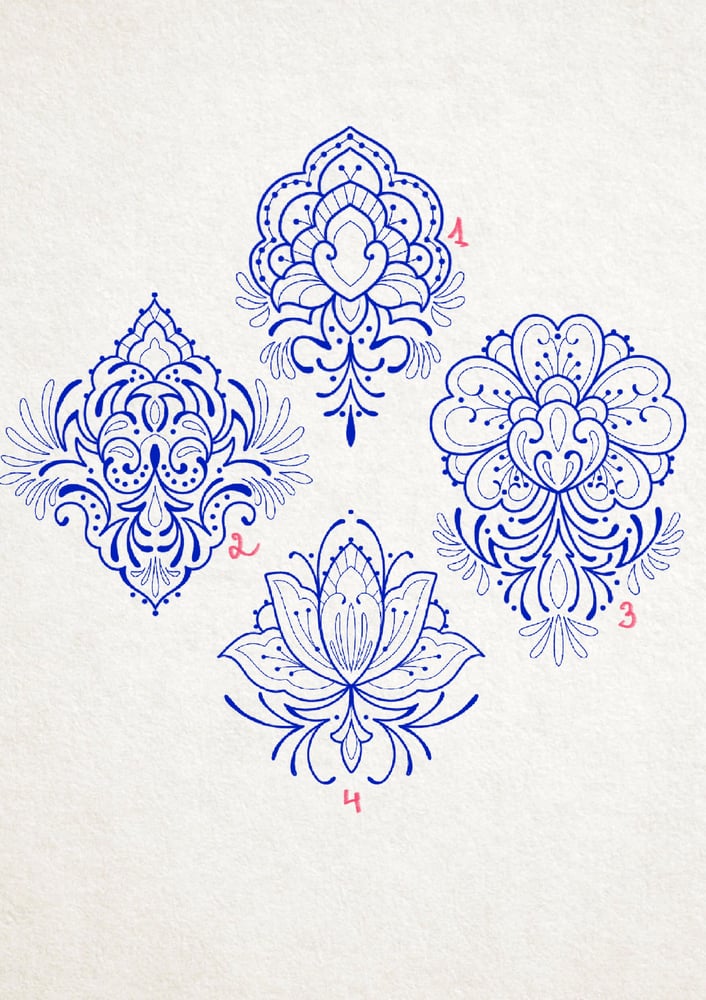 Image of Ornements Porcelaine Bleu