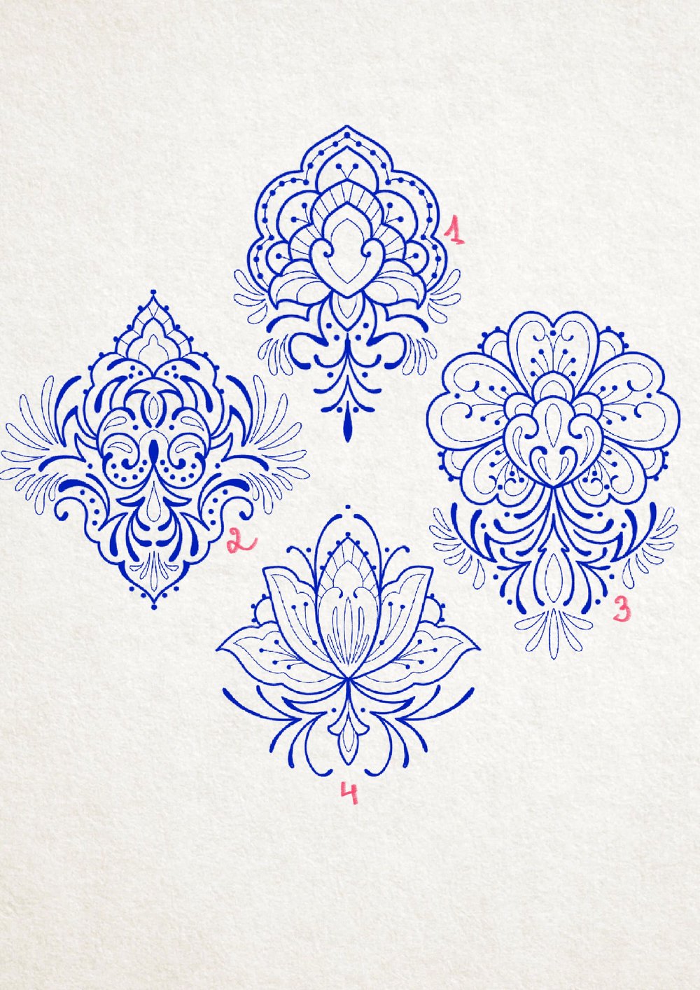 Image of Ornements Porcelaine Bleu