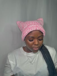 Image 3 of Two toned cat beanie