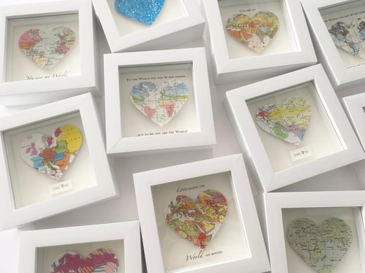 Rocket & Co. ‘World Map’ heart artworks