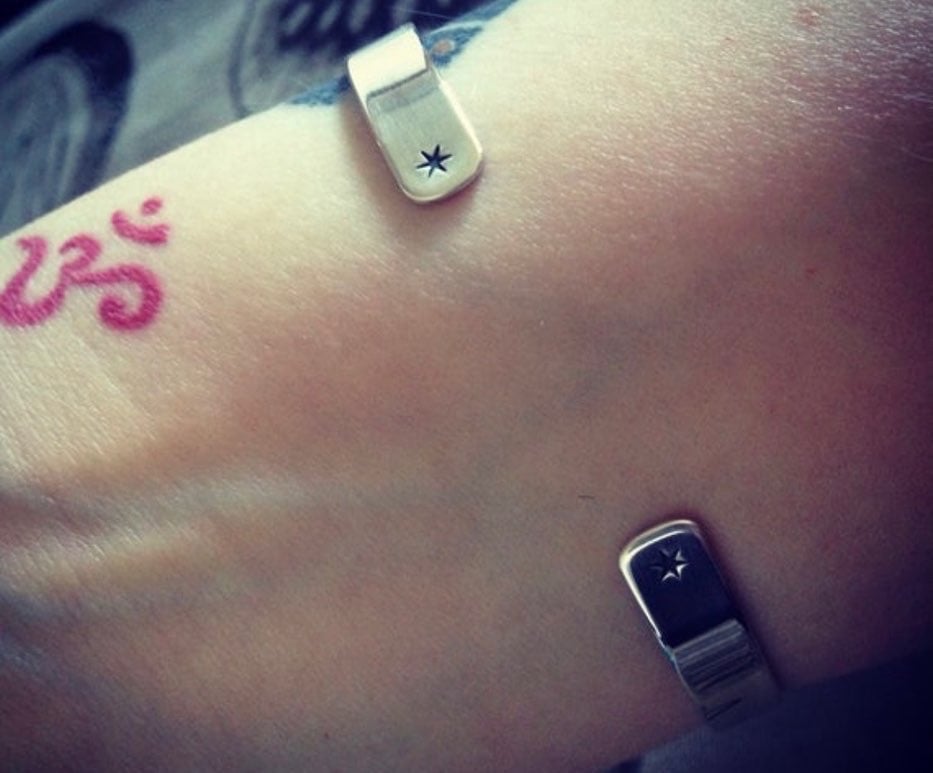 Image of Handmade Sterling Silver Gratitude Cuff Bracelet 925