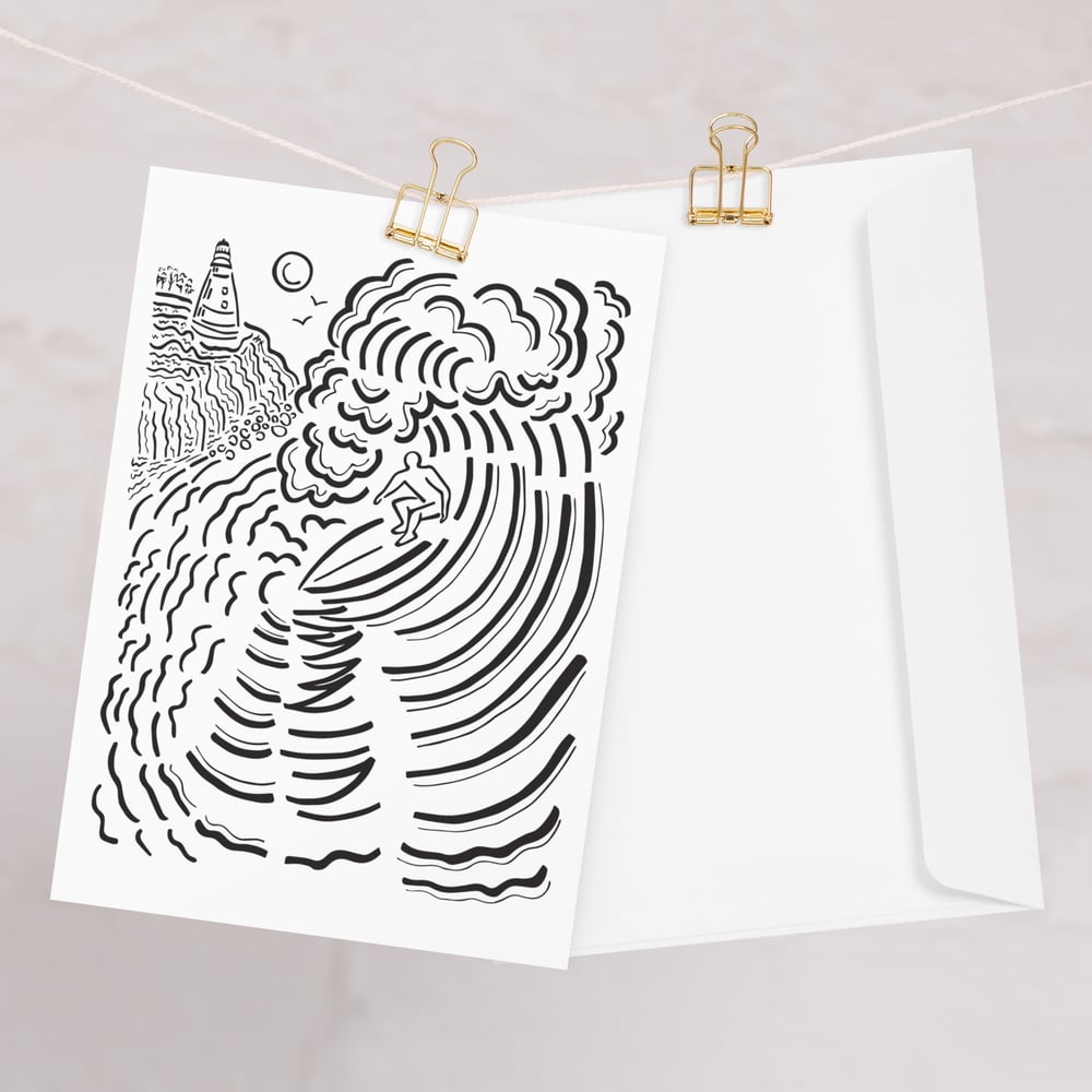 Montauk Lighthouse Surf Greeting Card