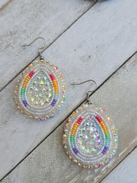 Image 1 of Rainbow Teardrop earrings 