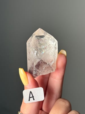 HEMATITE PHANTOM QUARTZ POINTS  -INDIA-